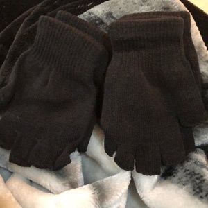 Two Pairs of Black Fingerless Gloves